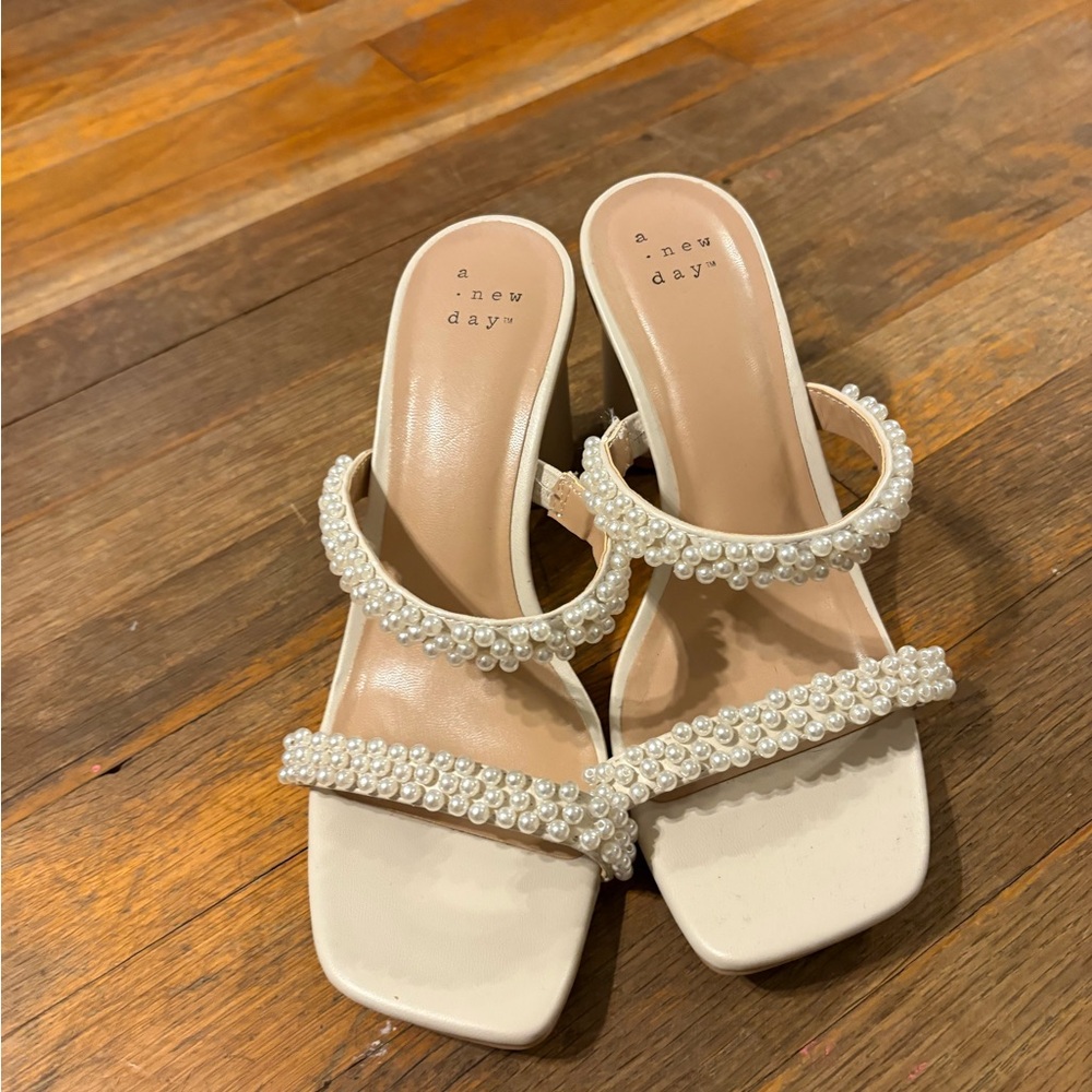 A New Day Women's Sandals with Pearl Accents